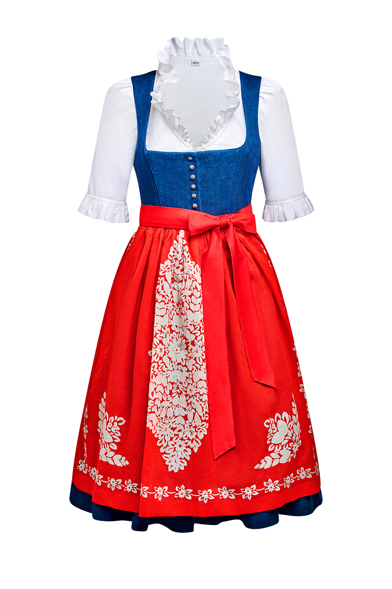 Dirndl aus Blaudruckleinen - Translation missing: de.products.product.media.image 4