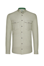 Shirtjacket Jägerleinen - forest moss 48 / 41