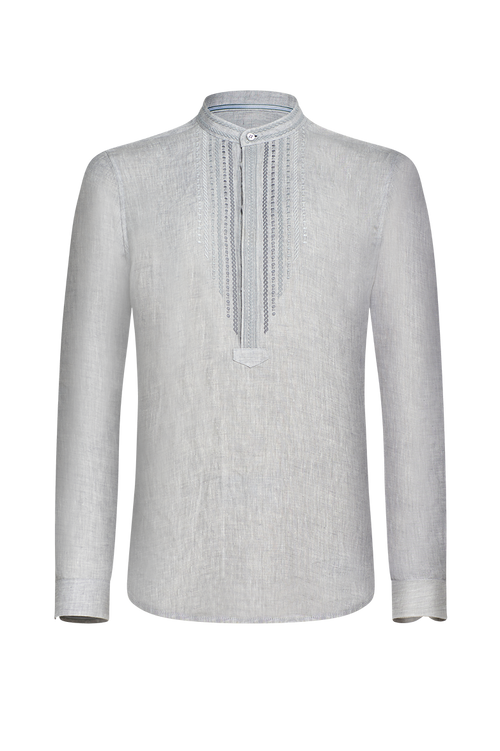 Pfoad aus Leinen mit Stickerei