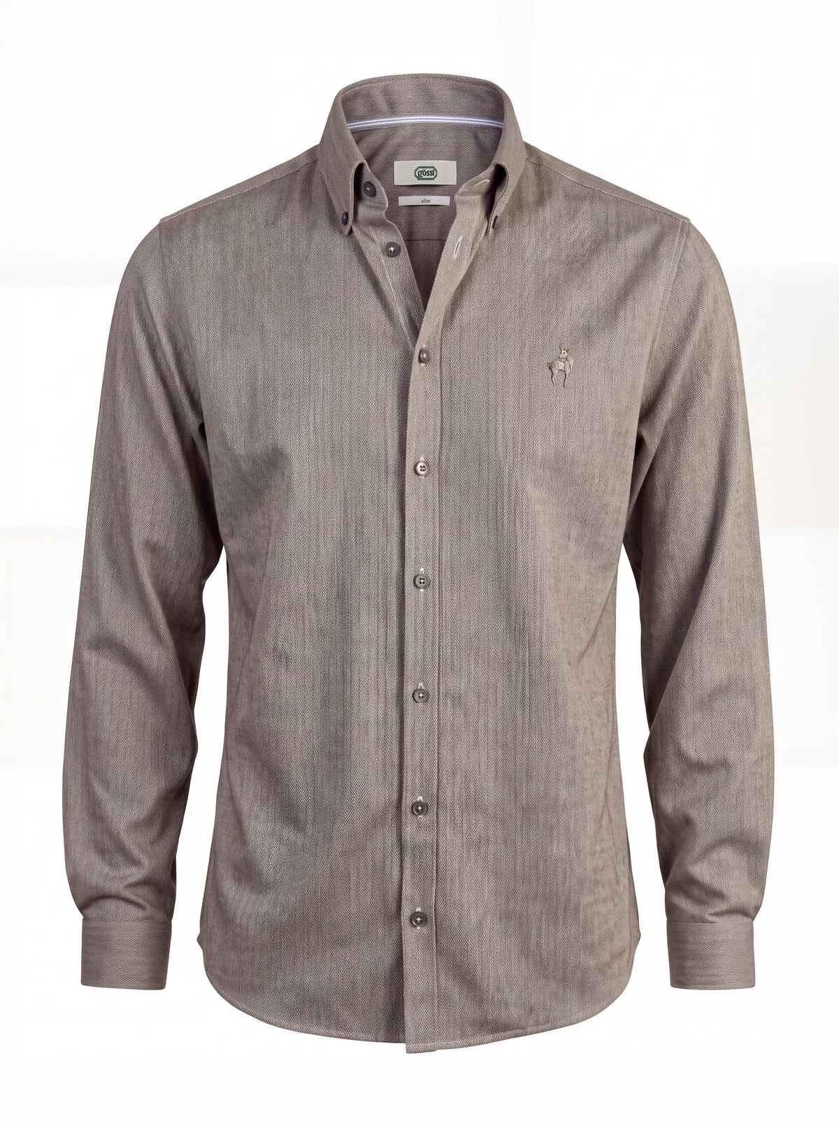 Button-down herringbone shirt - Image 5