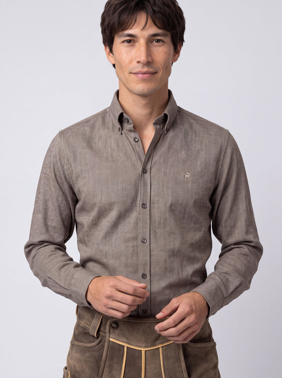 Button-down herringbone shirt - Image 7