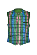 Handdruck-Gilet aus reiner Seide - Miniatur 1