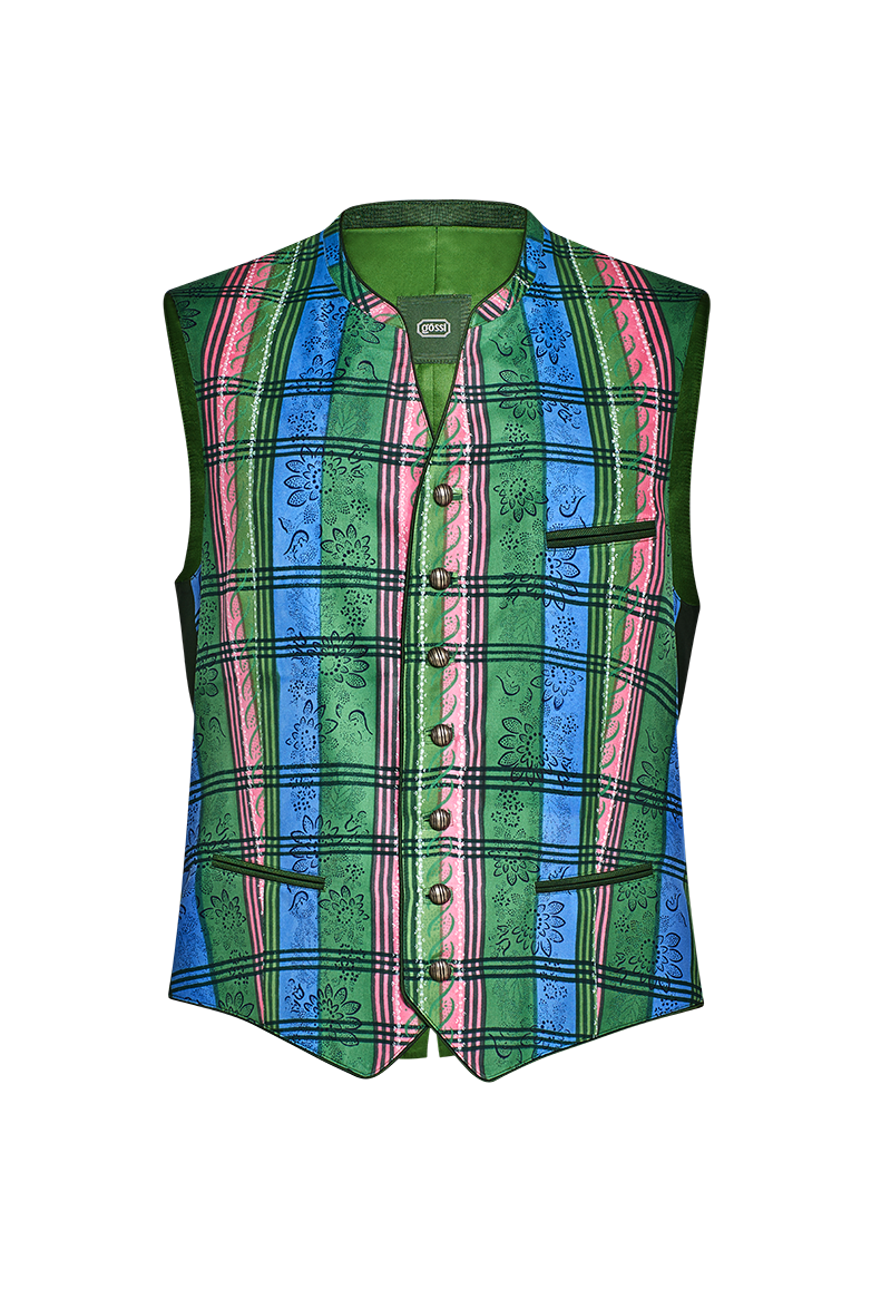 Handdruck-Gilet aus reiner Seide - Bild 1