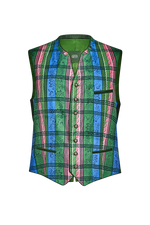 Handdruck-Gilet aus reiner Seide - Miniatur 1