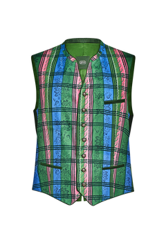Handdruck-Gilet aus reiner Seide