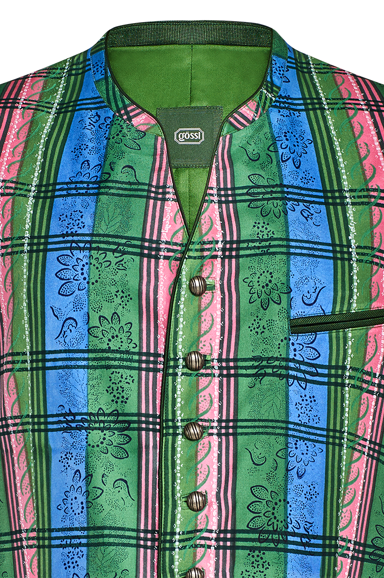 Handdruck-Gilet aus reiner Seide - Bild 3