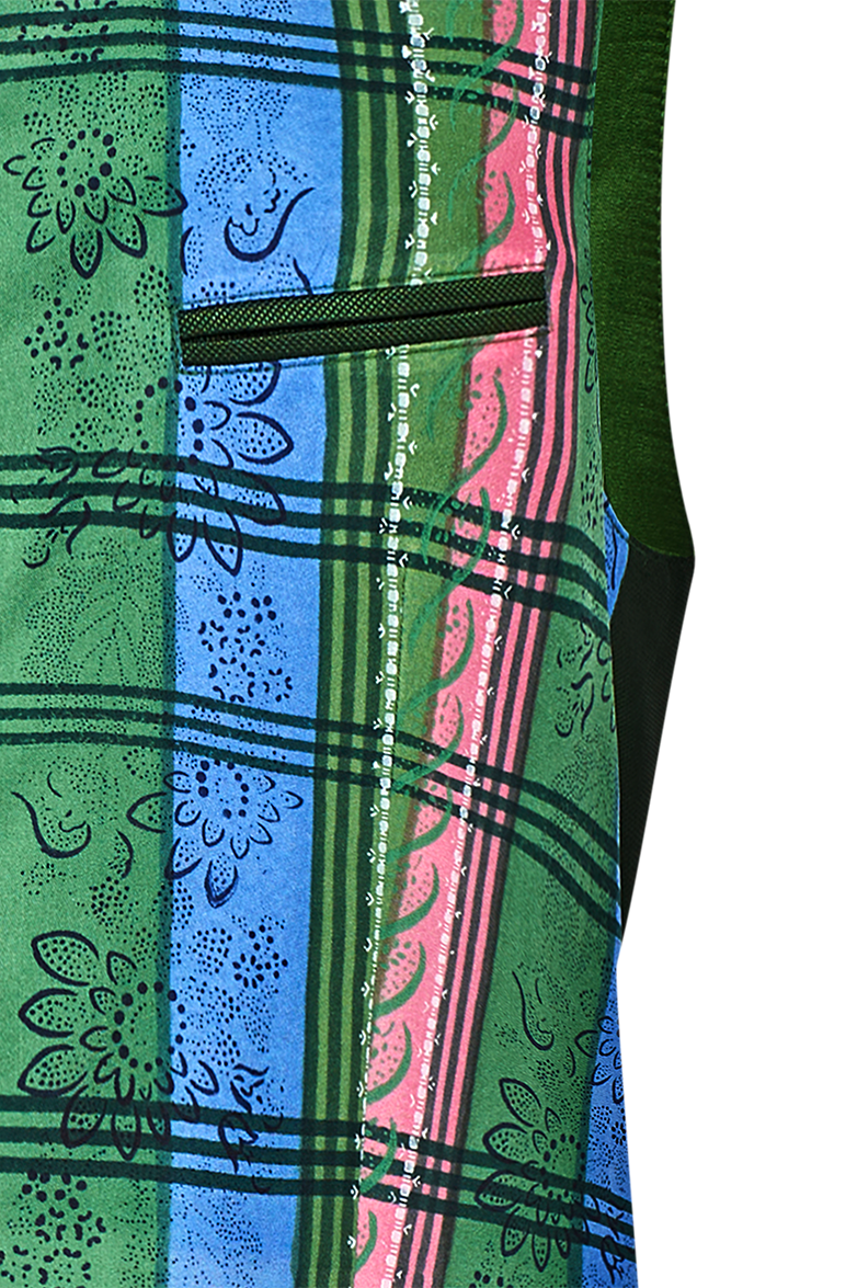 Handdruck-Gilet aus reiner Seide - Bild 5