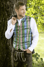 Handdruck-Gilet aus reiner Seide - Miniatur 7