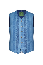 Blaudruck-Gilet mit Reliefstickerei - Miniatur 1
