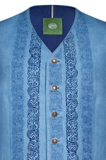 Blaudruck-Gilet mit Reliefstickerei - Miniatur 3
