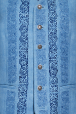 Blaudruck-Gilet mit Reliefstickerei - Miniatur 4