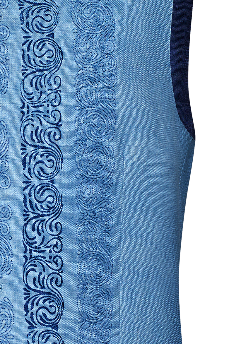 Blaudruck-Gilet mit Reliefstickerei - Bild 5