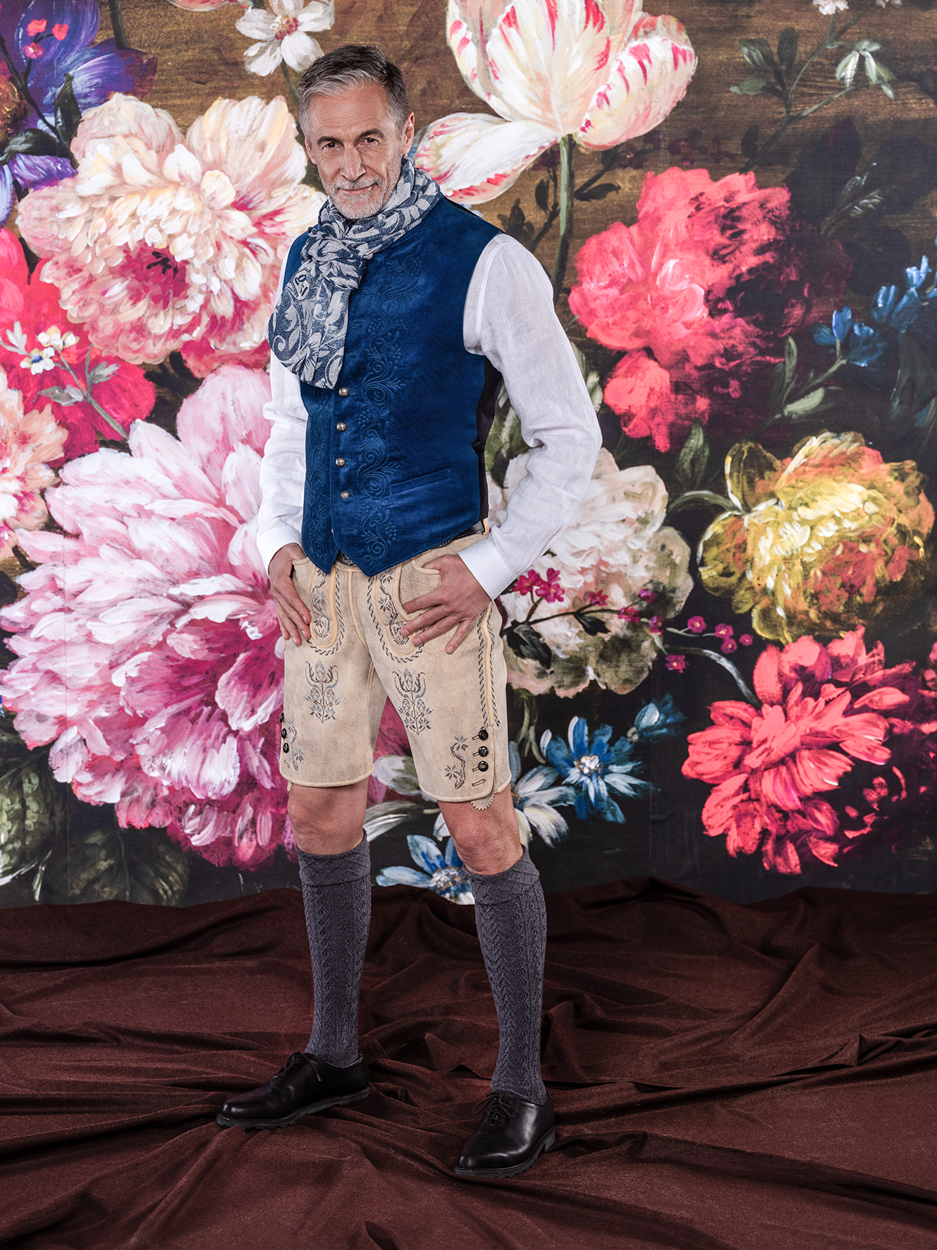 Strukturiertes Blaudruck-Gilet - Translation missing: de.products.product.media.image 1
