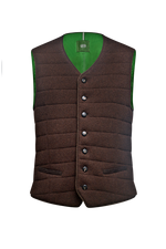 Steppgilet aus Links/links-Strick - Miniatur 1