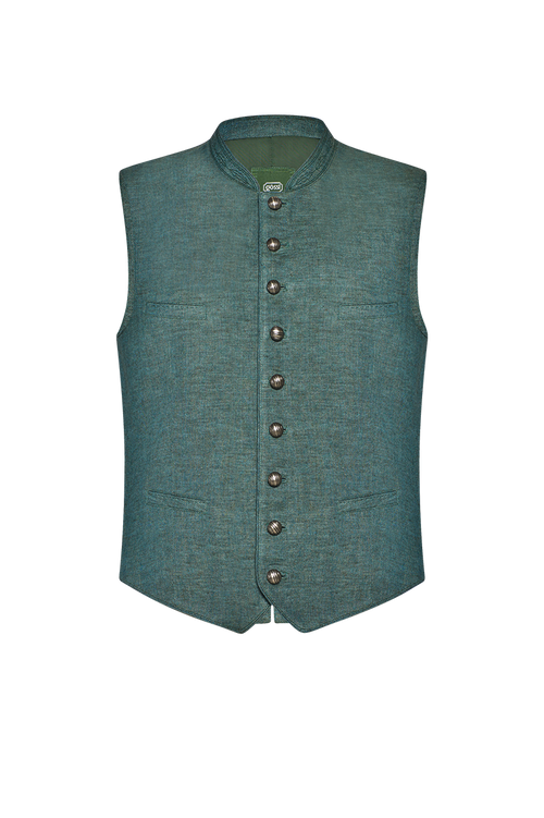 Ausseer Gilet Fischgrat Leinen