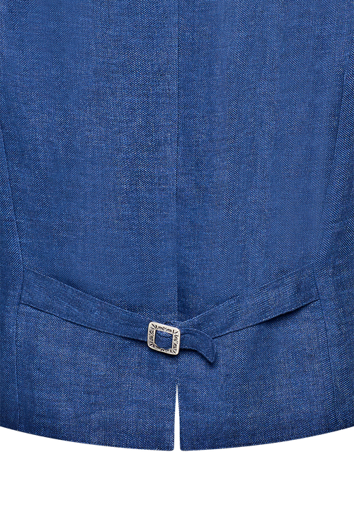 Ausseer Gilet Fischgrat Leinen