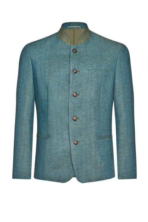 Leinenjacke mit Stehkragen