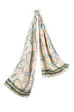 Paisley shawl - white/pink/blue/green 654 / 1