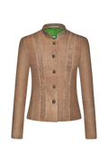 Smocked leather jacket - thumbnail 1