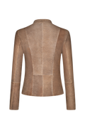 Smocked leather jacket - thumbnail 2