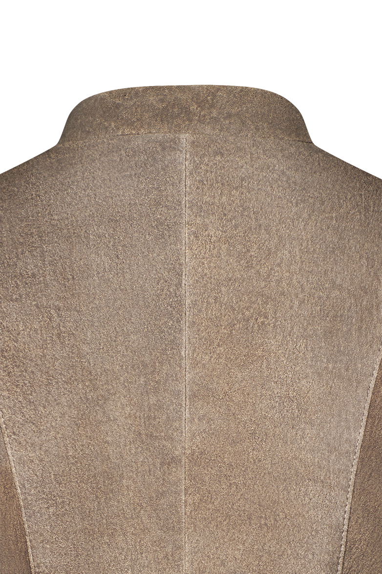 Smocked leather jacket - Image 5