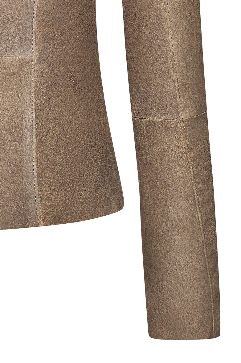 Smocked leather jacket - Image 6