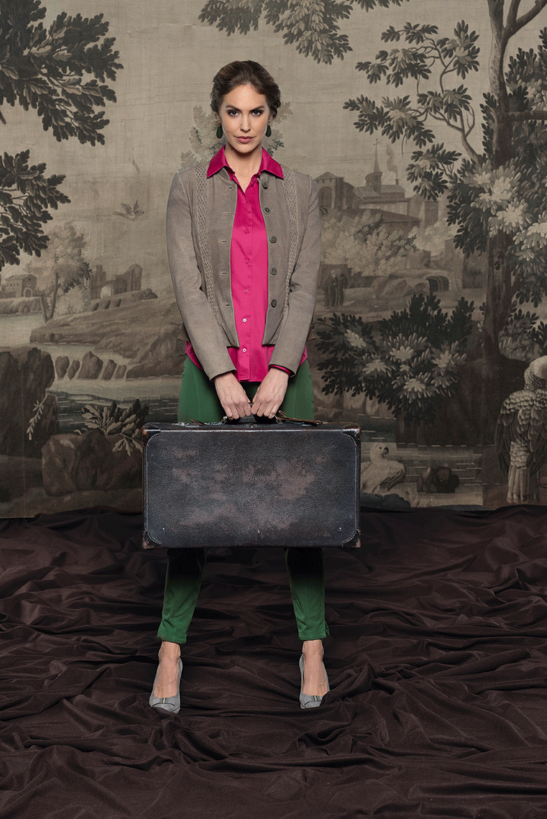 Smocked leather jacket - Image 7