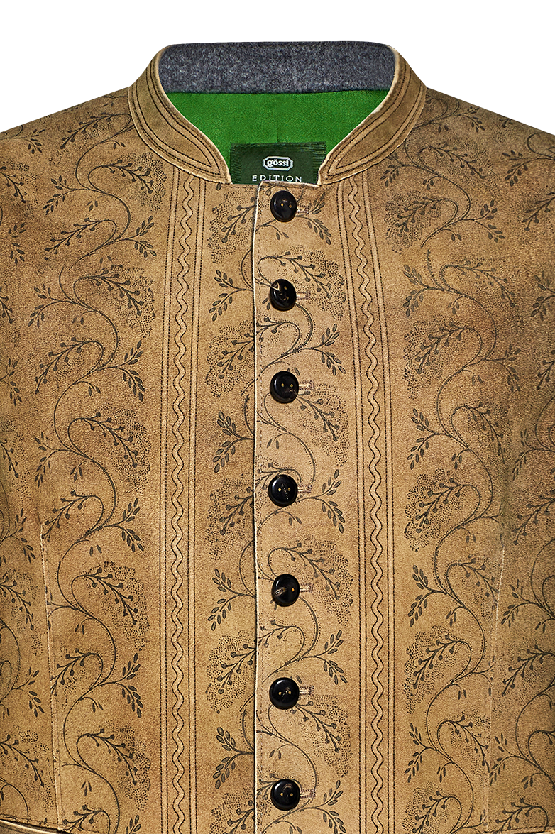 Leather Gilet with hand printing - Image 3