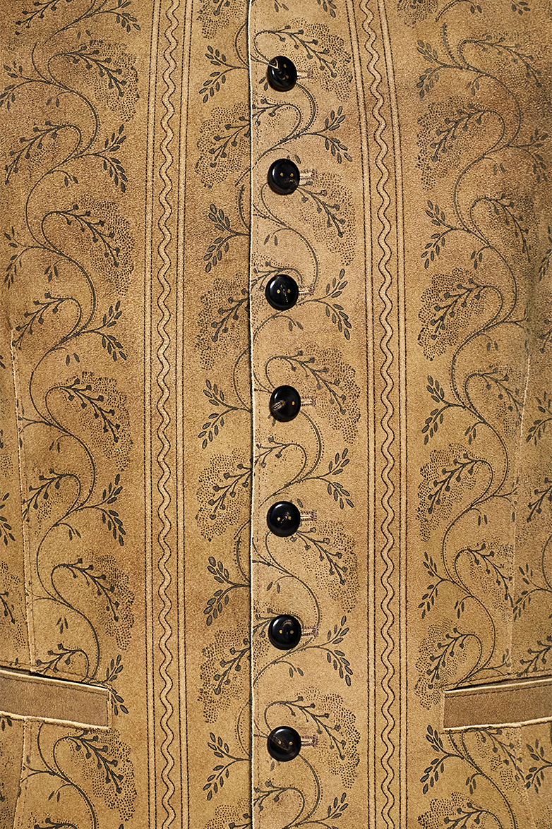 Leather Gilet with hand printing - Image 4