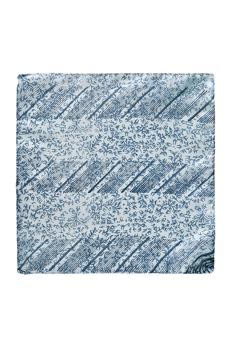 Silk pocket square with true hand printing - Image 1
