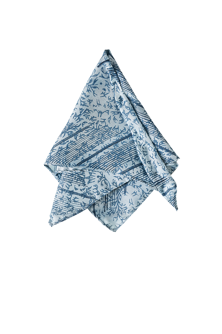 Silk pocket square with true hand printing - Image 3