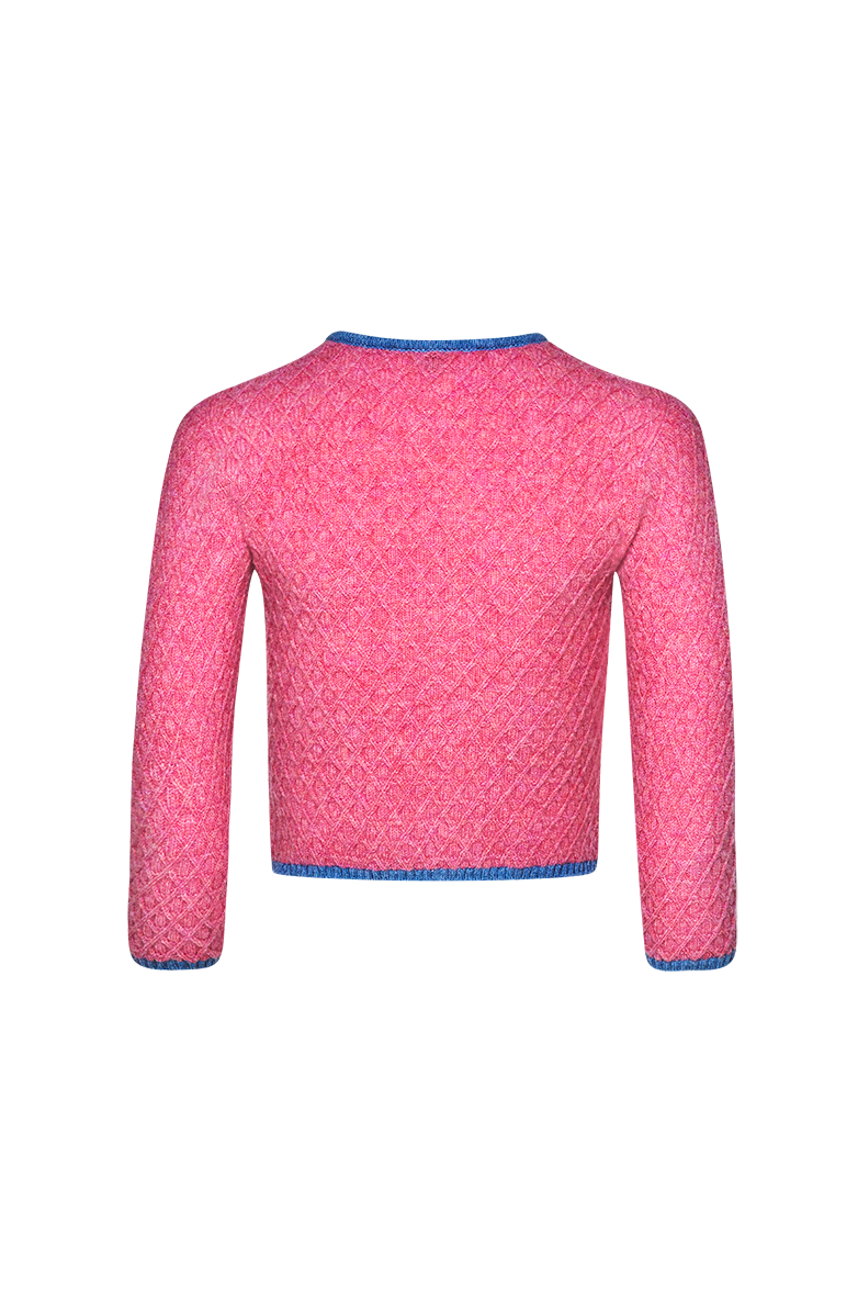 Mädchen Strickjacke Kreuzwabenmuster - Bild 2