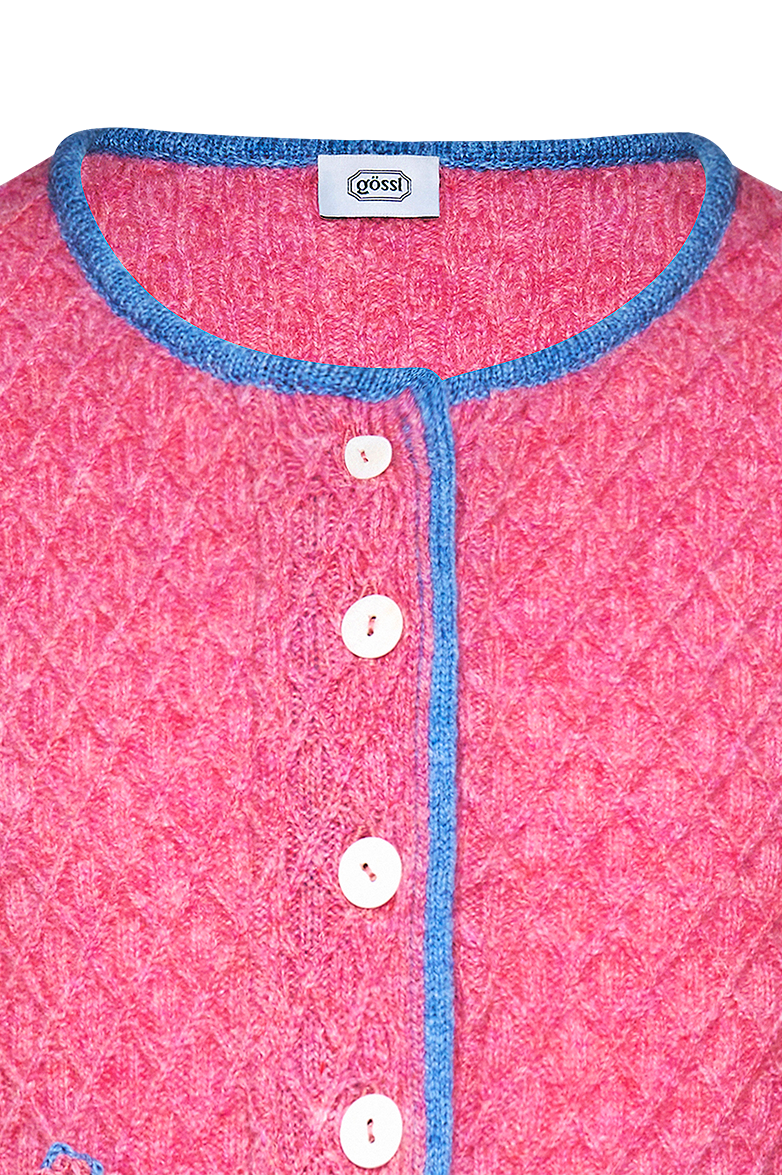 Mädchen Strickjacke Kreuzwabenmuster - Bild 3