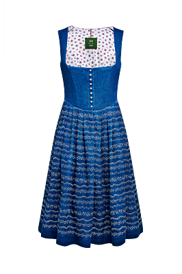 Dirndl aus Blaudruckleinen
