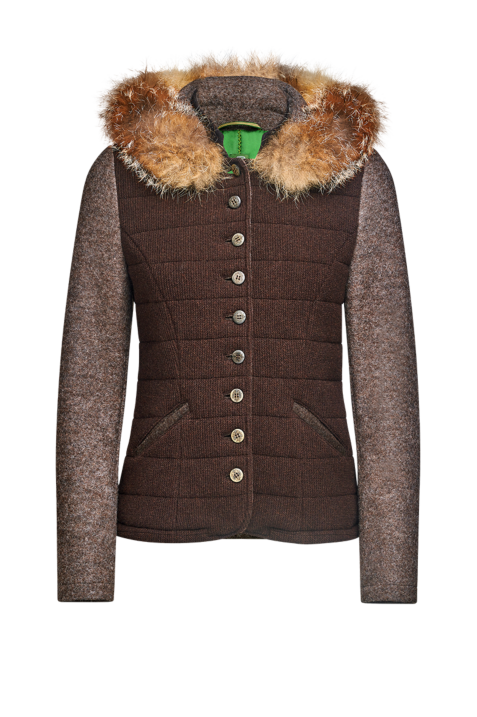 Stepp-Strickjacke mit Walk und Fuchs