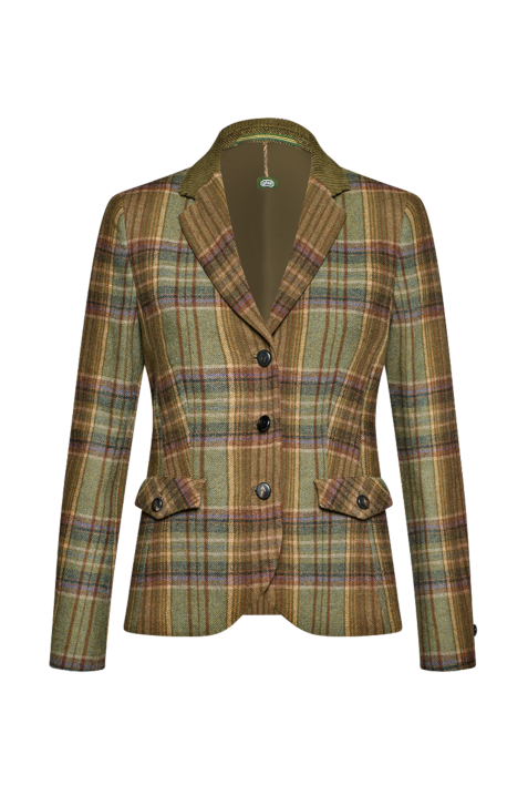 Damen Jacke Karo mit Revers