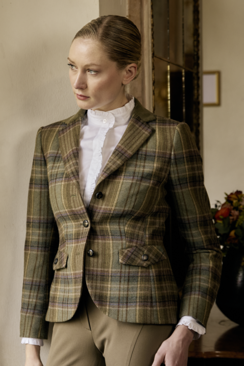 Damen Jacke Karo mit Revers