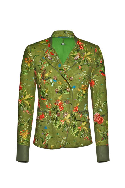 Florale Stehkragenjacke