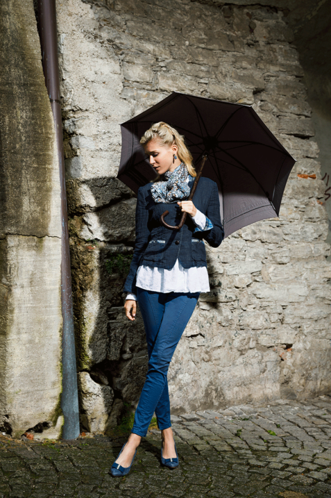 Jacke mit geflochtenem Knopf