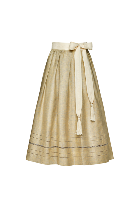 Leinenschürze mit Handarbeit