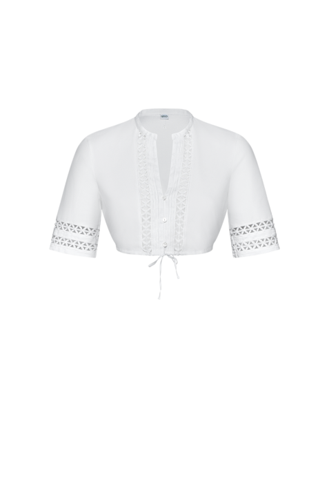 Dirndlbluse mit Spitzenbändern