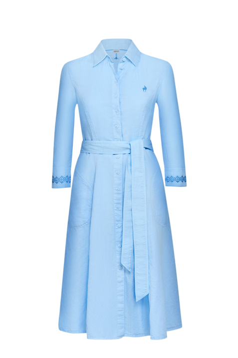 Hemdblusenkleid mit Modelstickerei