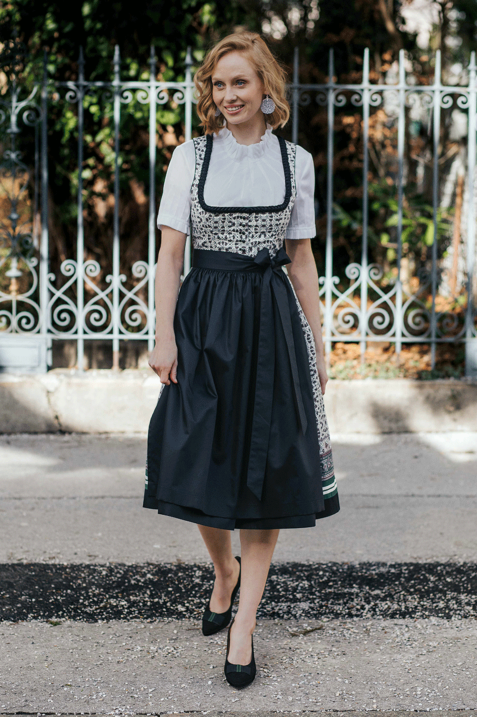 Moda Strój tradycyjny Dirndl gössl g\u00f6ssl Dirndl czarny-niebieski Styl klasyczny 