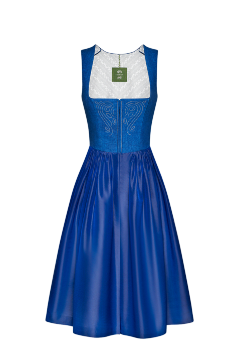 Blaudruck Dirndl mit Nieten besetzt