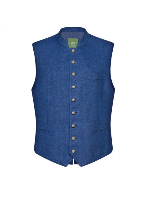 Ausseer Gilet Fischgrat Leinen