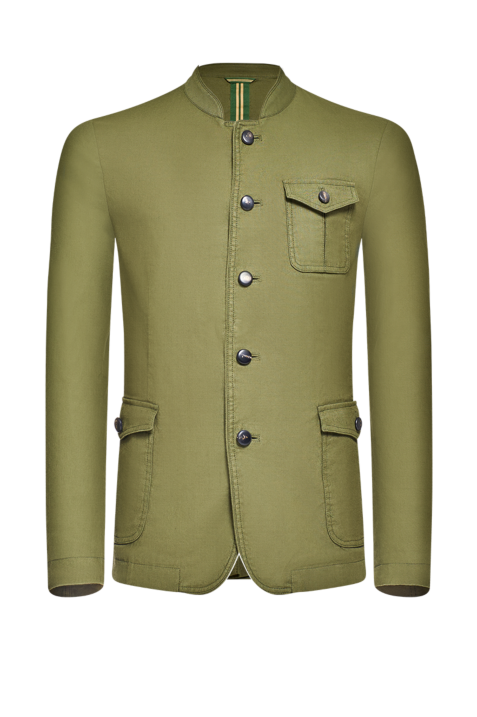 Patinierte Jacke aus Baumwolle/Leinen