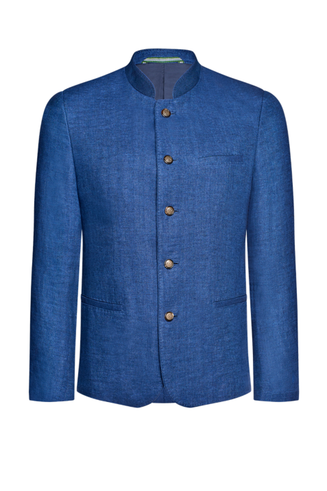 Leinenjacke mit Stehkragen