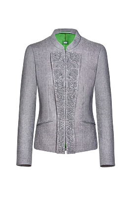 Jacke mit Lederhosen-Stickerei