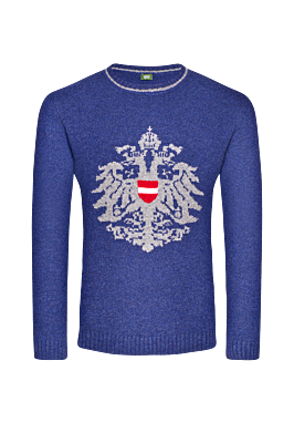 Strickpullover mit Doppeladler-Intarsie