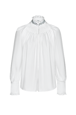Festbluse mit Stehfalten